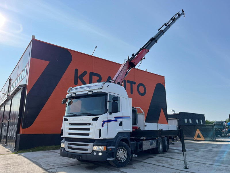 Scania R 440 6x2*4 FASSI F260XP / PLATFORM L=6760 mm - Camião de caixa aberta/ Plataforma, Caminhão grua: foto 1 Scania R 440 6x2*4 FASSI F260XP / PLATFORM L=6760 mm - Camião de caixa aberta/ Plataforma, Caminhão grua: foto 1