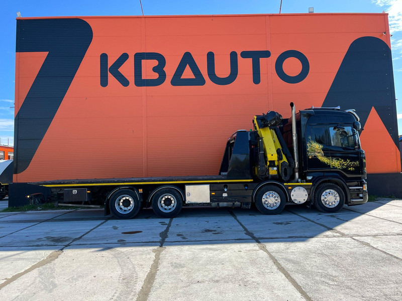 Scania R 560 8x4 PK 34002 / WINCH / FALCOM FAS 12000 / PLATFORM L=6564 mm - Camião de caixa aberta/ Plataforma, Caminhão grua: foto 4 Scania R 560 8x4 PK 34002 / WINCH / FALCOM FAS 12000 / PLATFORM L=6564 mm - Camião de caixa aberta/ Plataforma, Caminhão grua: foto 4