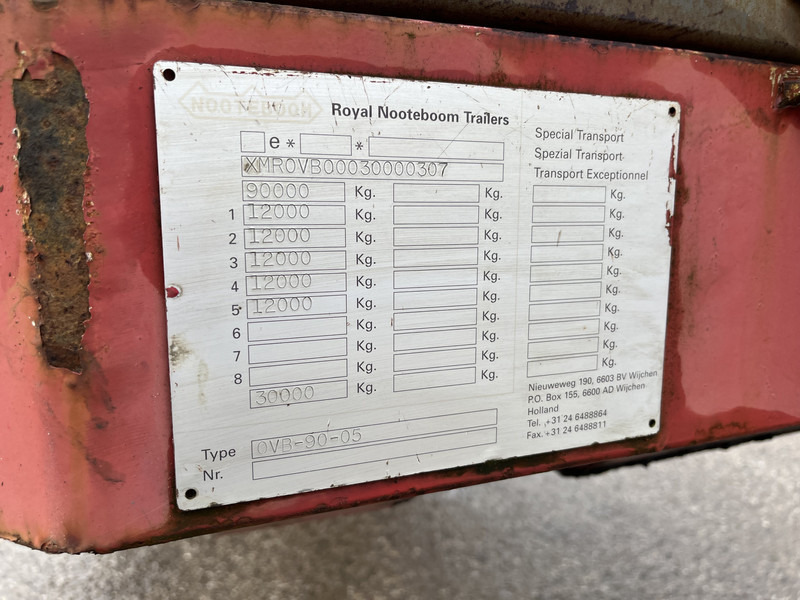 Nooteboom OVB-90-05 / 5 axle 12 Ton Hydraulic / BPW Drum / Ballast Trailer - Semi-reboque plataforma/ Caixa aberta: foto 5 Nooteboom OVB-90-05 / 5 axle 12 Ton Hydraulic / BPW Drum / Ballast Trailer - Semi-reboque plataforma/ Caixa aberta: foto 5
