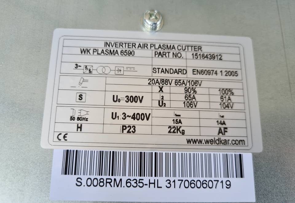 Plazma Przecinarka plazmowa WELDKAR WK Plasma 6590 - Equipamento para soldagem: foto 4 Plazma Przecinarka plazmowa WELDKAR WK Plasma 6590 - Equipamento para soldagem: foto 4