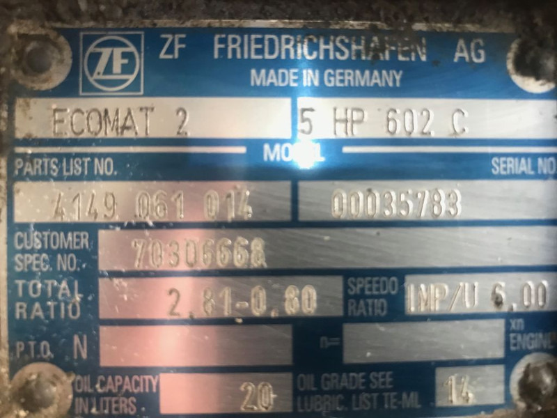 ZF 5HP502C, 5HP592C, 5HP602C, 5HP504C, 5HP594C, 5HP604C - Caixa de câmbio: foto 3 ZF 5HP502C, 5HP592C, 5HP602C, 5HP504C, 5HP594C, 5HP604C - Caixa de câmbio: foto 3