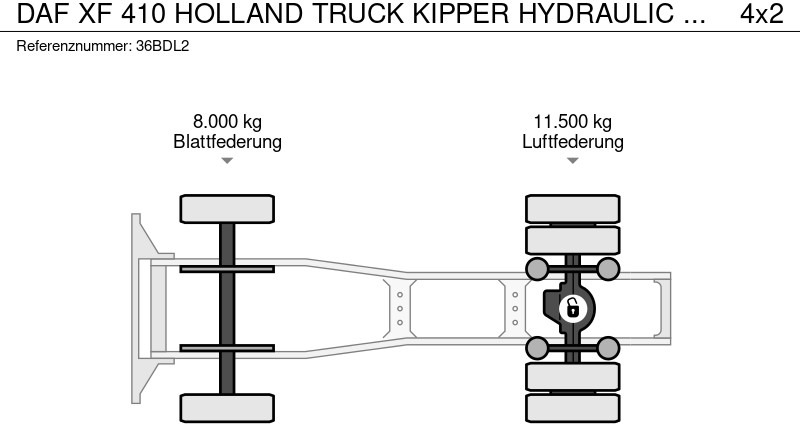 Tractor DAF XF 410 HOLLAND TRUCK KIPPER HYDRAULIC AND BLOWER: foto 15