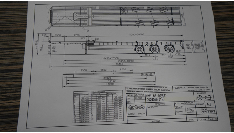 Nooteboom 3 AXLE FLATBED 3X EXTENDABLE TRAILER 43.95mtr TOTAL LENGHT - Semi-reboque plataforma/ Caixa aberta: foto 5 Nooteboom 3 AXLE FLATBED 3X EXTENDABLE TRAILER 43.95mtr TOTAL LENGHT - Semi-reboque plataforma/ Caixa aberta: foto 5