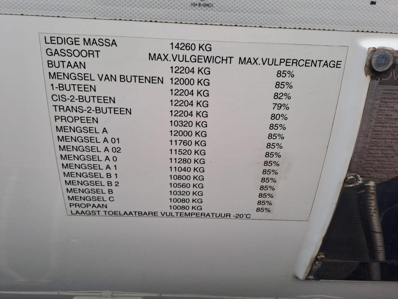 Caminhão tanque DAF FAN CF75. 6x2 -24030 L Gas tank truck -Gas, Gaz, LPG, GPL, Propane, Butane tank, Gastank ID 2.166 Rootselaar, flowmeter, pump, sunroof on tank: foto 14