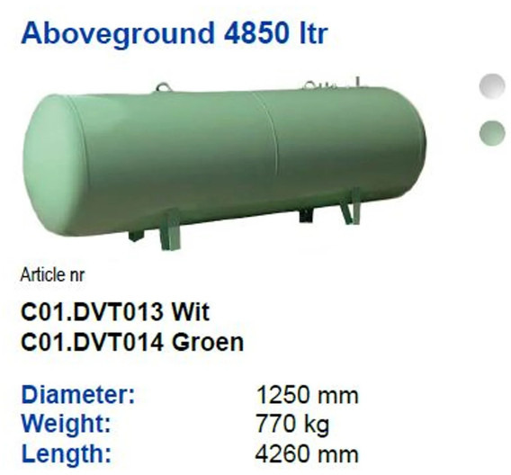 De Visser Propaan/Butaan LPG tank 4850 L (2,43 ton) Gastank, Gas, Gaz, LPG, GPL, Propane, Butane Ø 1250 including tank fittings - Tanque de combustível: foto 4 De Visser Propaan/Butaan LPG tank 4850 L (2,43 ton) Gastank, Gas, Gaz, LPG, GPL, Propane, Butane Ø 1250 including tank fittings - Tanque de combustível: foto 4