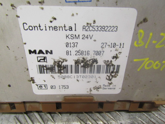 MAN TGS KSM CONTROL UNIT MAN P/NO 81.25816.7007 - Sistema elétrico de Caminhão: foto 2 MAN TGS KSM CONTROL UNIT MAN P/NO 81.25816.7007 - Sistema elétrico de Caminhão: foto 2