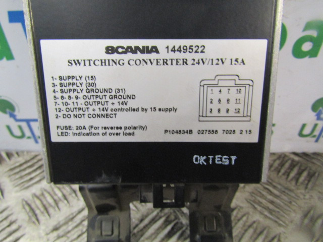 SCANIA P94 VOLTAGE CONVERTER P/NO 1449522 - Centralina electrónica de Caminhão: foto 2 SCANIA P94 VOLTAGE CONVERTER P/NO 1449522 - Centralina electrónica de Caminhão: foto 2