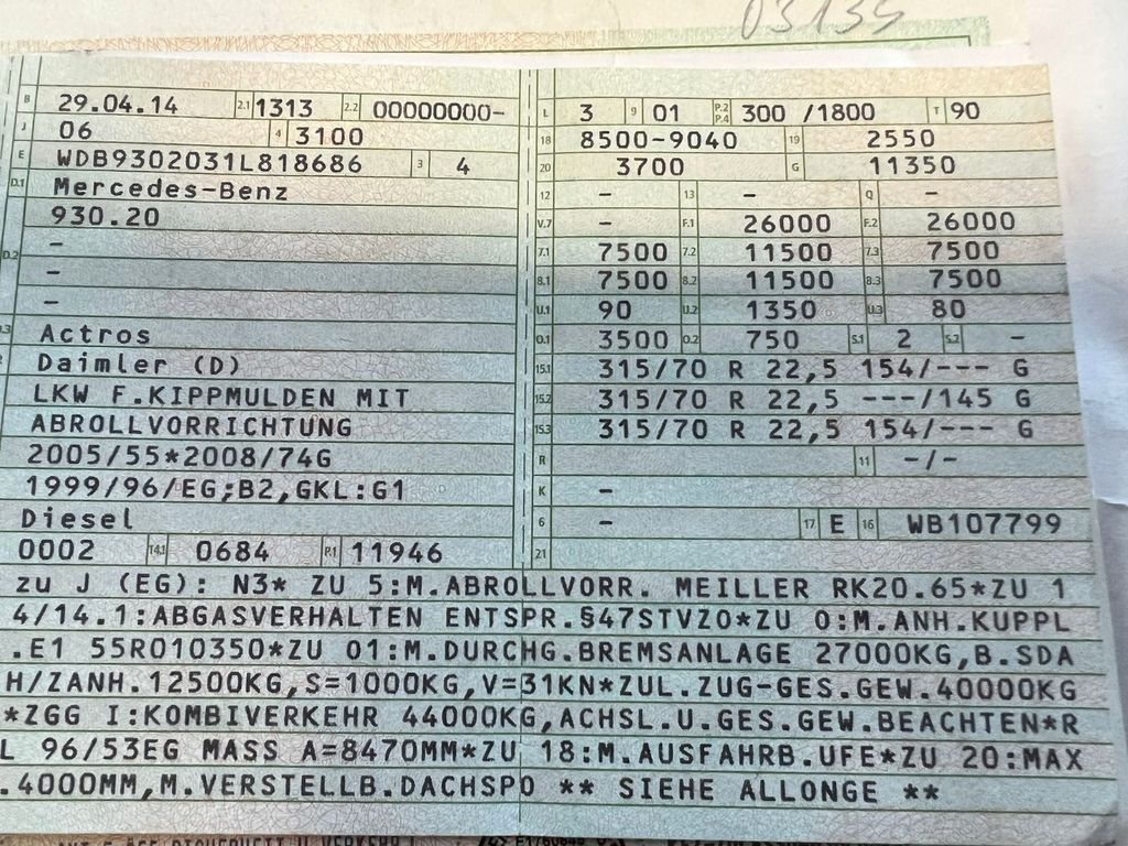 Mercedes-Benz 2541 6X2 Meiller Funk Zustand wie 200 tkm Mercedes-Benz 2541 6X2 Meiller RK 20.65 Funk | Top Zustand! - Caminhão polibenne: foto 2 Mercedes-Benz 2541 6X2 Meiller Funk Zustand wie 200 tkm Mercedes-Benz 2541 6X2 Meiller RK 20.65 Funk | Top Zustand! - Caminhão polibenne: foto 2