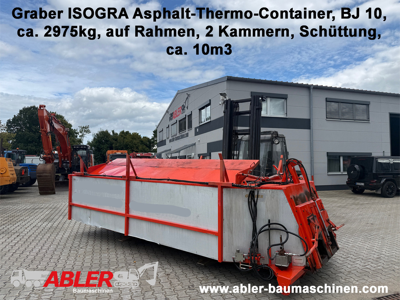 Graber ISOGRA Asphalt Thermo Container - Caixa móvel/ Contentor, Máquina de asfalto: foto 1 Graber ISOGRA Asphalt Thermo Container - Caixa móvel/ Contentor, Máquina de asfalto: foto 1