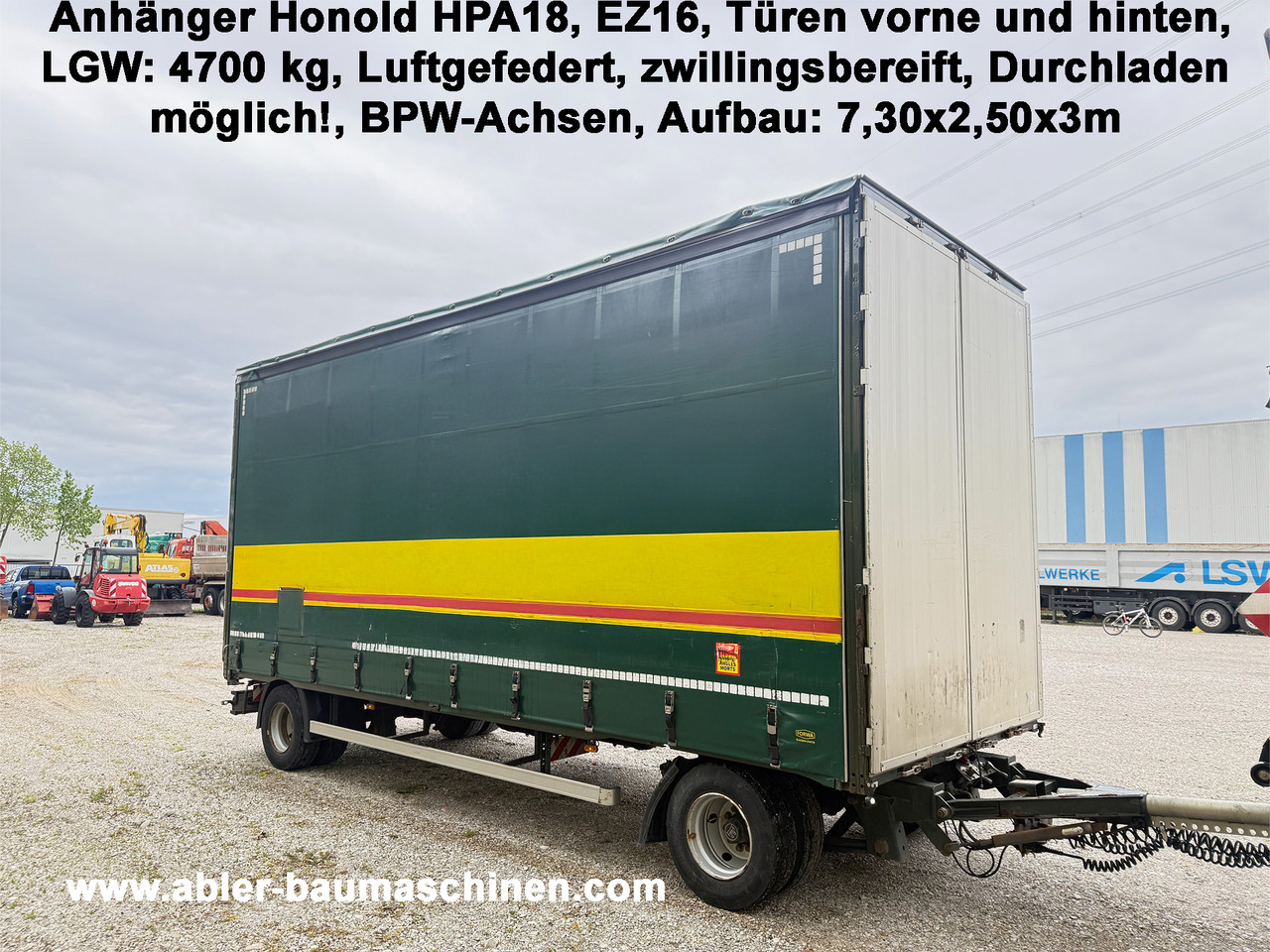 Honold HPA 18 Anhänger Durchladen! - Reboque de lona: foto 1 Honold HPA 18 Anhänger Durchladen! - Reboque de lona: foto 1