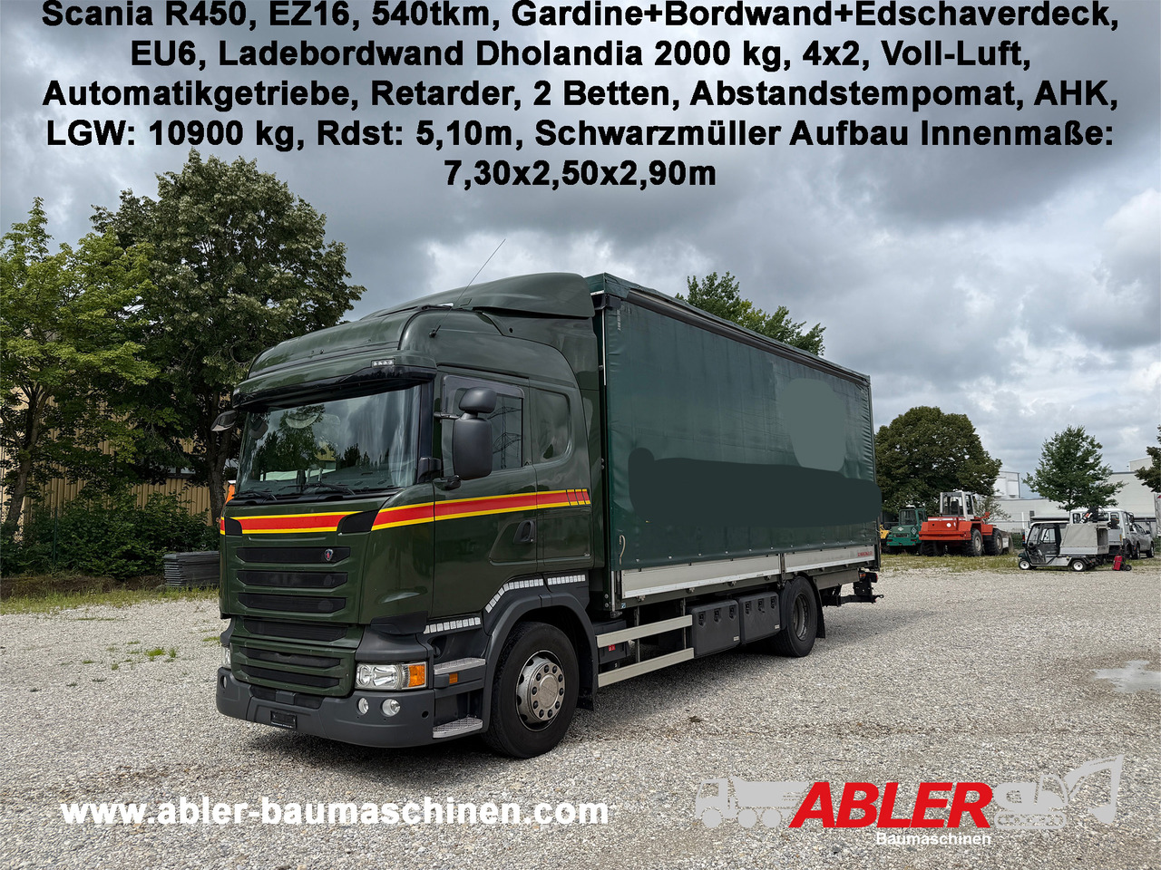 Scania R450 Gardine+Bordwand+Edscha AHK LBW - Caminhão com lona: foto 1 Scania R450 Gardine+Bordwand+Edscha AHK LBW - Caminhão com lona: foto 1