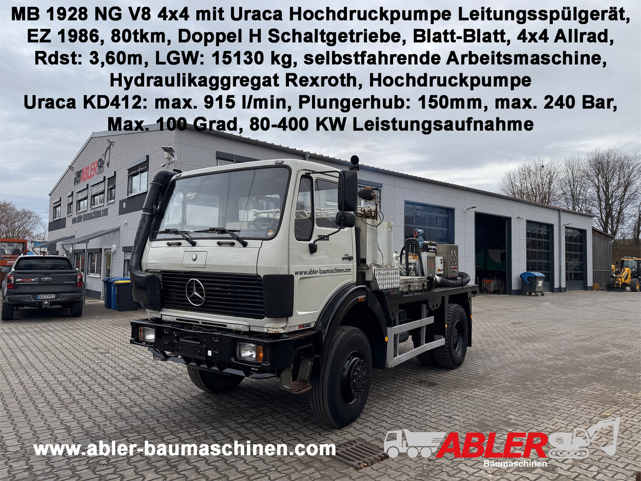 MErcedes-Benz 1928 NG V8 4x4 Uraca Hochdruckpumpe KD412 - Veículo municipal/ Especial, Caminhão: foto 1 MErcedes-Benz 1928 NG V8 4x4 Uraca Hochdruckpumpe KD412 - Veículo municipal/ Especial, Caminhão: foto 1