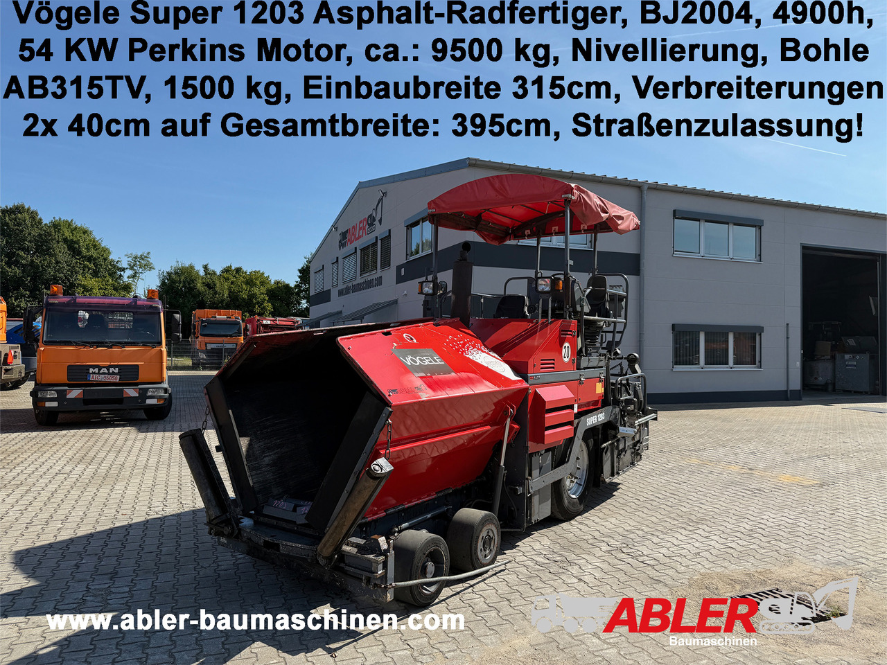 Vögele Super 1203 Asphalt-Radfertiger - Acabadora: foto 1 Vögele Super 1203 Asphalt-Radfertiger - Acabadora: foto 1