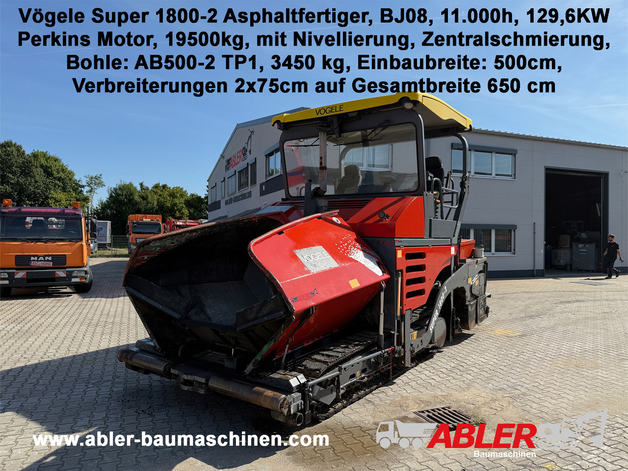 Vögele Super 1800-2 Asphaltfertiger mit Nivellierung 650cm - Acabadora: foto 1 Vögele Super 1800-2 Asphaltfertiger mit Nivellierung 650cm - Acabadora: foto 1