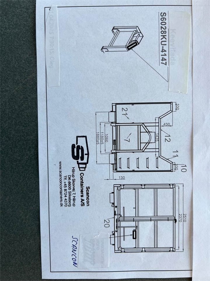 Carroçaria de caixa aberta Scancon S6028KU 6000mm kranudskæring 28m3: foto 11