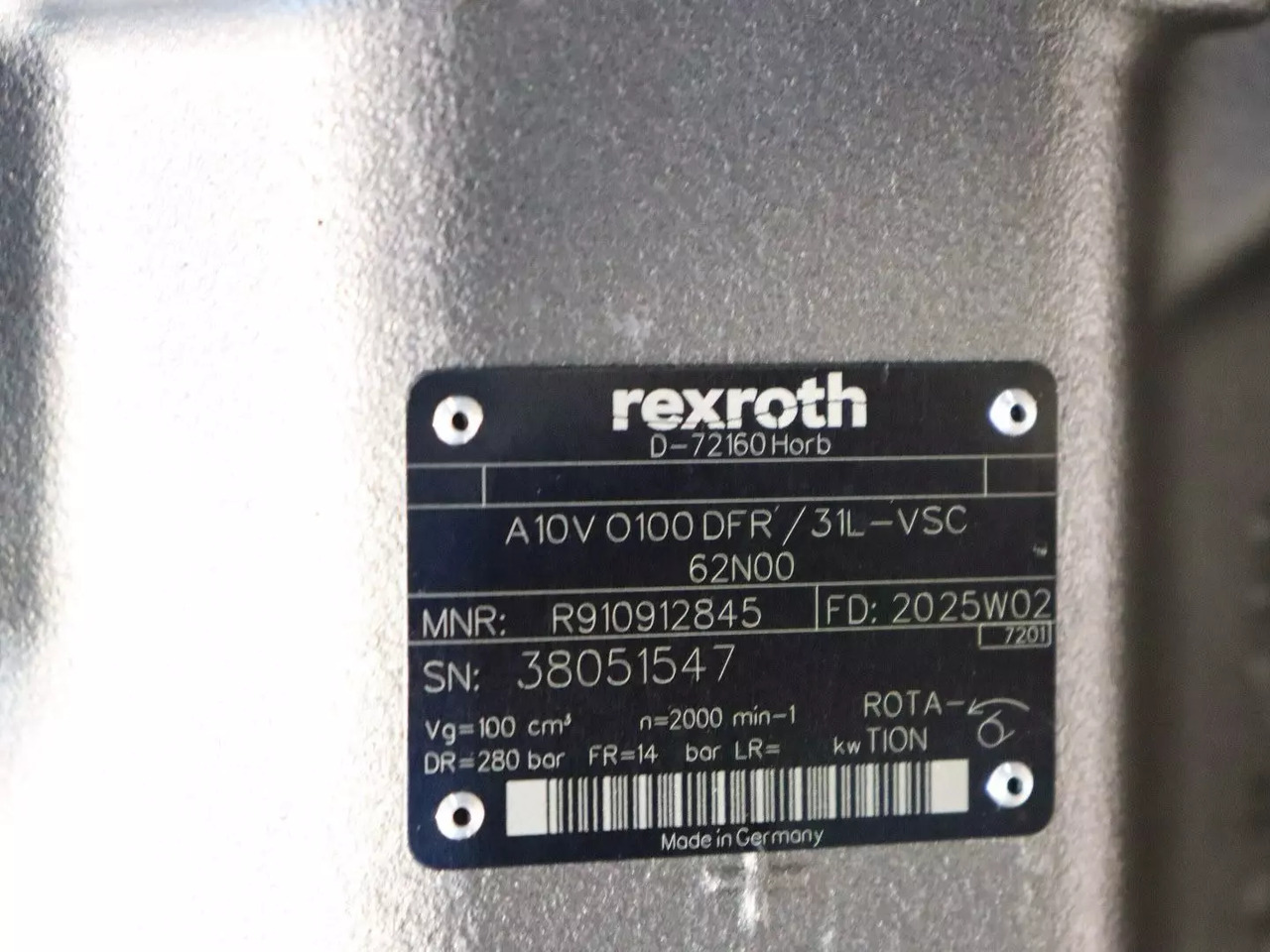 REXROTH A10VO100DFR/31L-VSC62N00 - Bomba hidráulica de Equipamento de movimentação: foto 4 REXROTH A10VO100DFR/31L-VSC62N00 - Bomba hidráulica de Equipamento de movimentação: foto 4