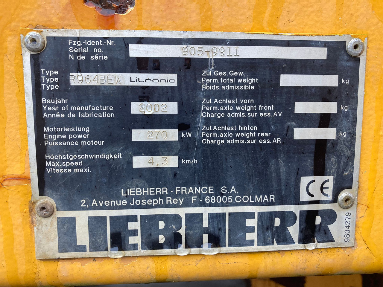 LIEBHERR R964BEW - Escavadora de rastos: foto 3 LIEBHERR R964BEW - Escavadora de rastos: foto 3