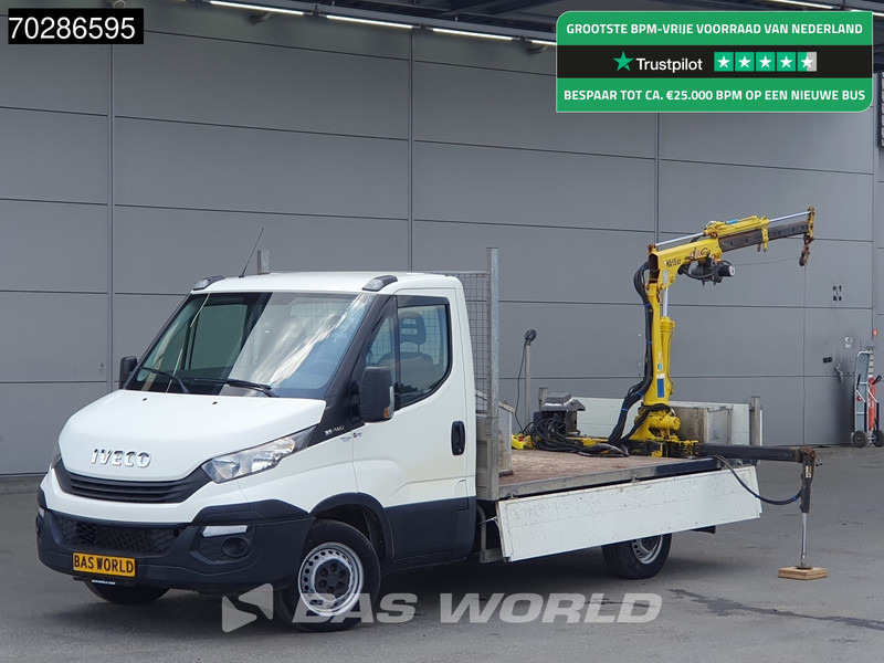 Iveco Daily 35S14 Open Laadbak Kraanwagen Hyva HA15 Euro6 3,5t Trekhaak Crane Kranwagen Pritsche Pickup Open Box Trekhaak - Furgão caixa aberta: foto 1 Iveco Daily 35S14 Open Laadbak Kraanwagen Hyva HA15 Euro6 3,5t Trekhaak Crane Kranwagen Pritsche Pickup Open Box Trekhaak - Furgão caixa aberta: foto 1