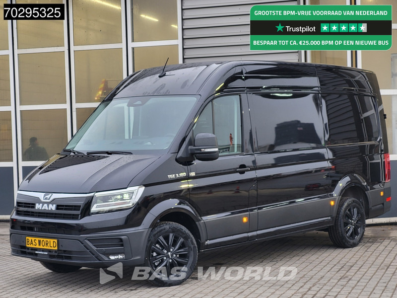 MAN TGE 3.180 Automaat 2025 model Facelift Black Edition L3H3 Trekhaak ACC LED Navi Camera Parkeersensoren Euro6 L2H2 11m3 Airco Trekhaak - Furgão: foto 1 MAN TGE 3.180 Automaat 2025 model Facelift Black Edition L3H3 Trekhaak ACC LED Navi Camera Parkeersensoren Euro6 L2H2 11m3 Airco Trekhaak - Furgão: foto 1
