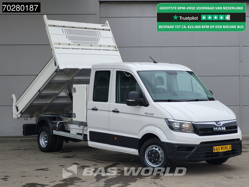 MAN TGE 5.120 Kipper met Kist Dubbel Cabine Dubbellucht 3,5t Trekhaak Navi Airco Cruise Euro6 Tipper Kipper Benne Airco Dubbel cabine Trekhaak - Furgão basculante: foto 1 MAN TGE 5.120 Kipper met Kist Dubbel Cabine Dubbellucht 3,5t Trekhaak Navi Airco Cruise Euro6 Tipper Kipper Benne Airco Dubbel cabine Trekhaak - Furgão basculante: foto 1