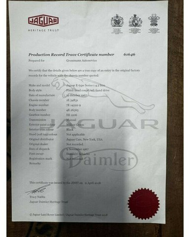 Automóvel JAGUAR E-Type 4.2 Litre Series 1.5 FHC makellos!...: foto 24