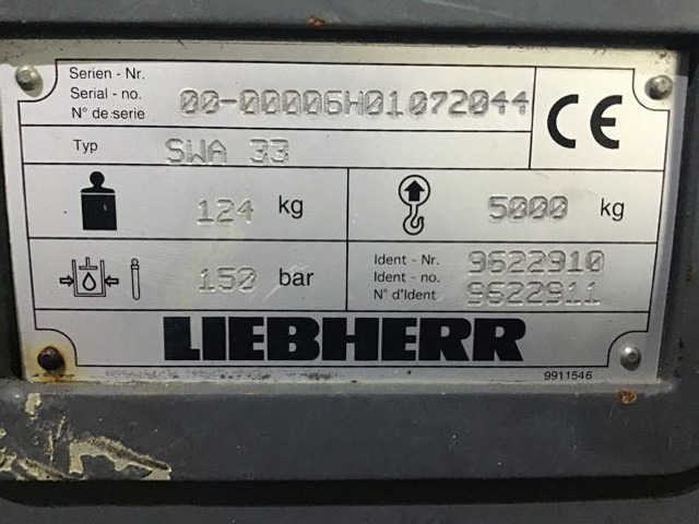 Liebherr Quick Hitch SWA-33 - Acoplamento rápido: foto 5 Liebherr Quick Hitch SWA-33 - Acoplamento rápido: foto 5