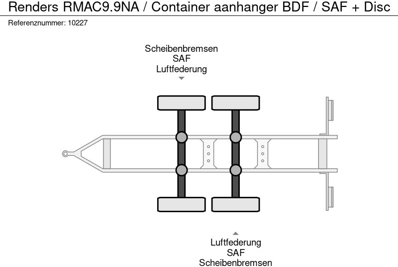 Reboque transportador de contêineres/ Caixa móvel Renders RMAC9.9NA / Container aanhanger BDF / SAF + Disc: foto 10
