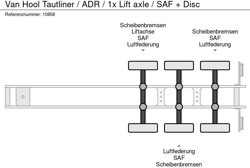 Semi-reboque de lona Van Hool Tautliner / ADR / 1x Lift axle / SAF + Disc: foto 11
