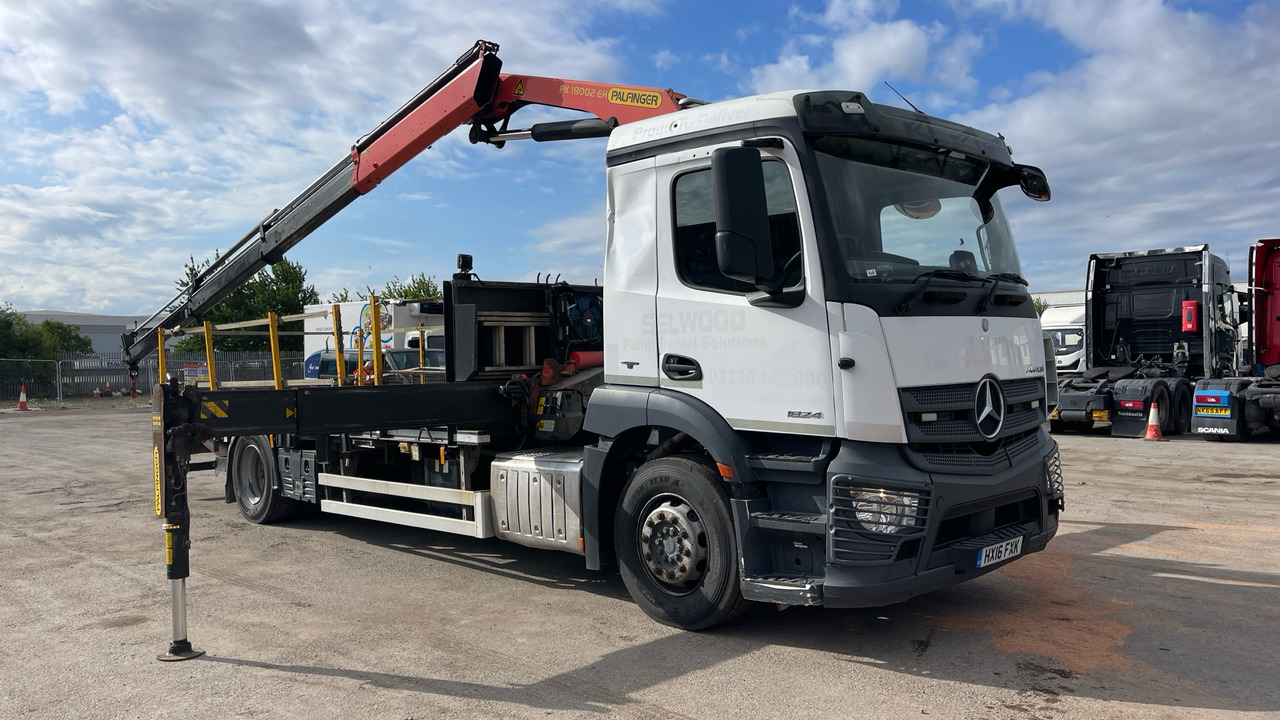 Mercedes-Benz Antos 1824 - Camião de caixa aberta/ Plataforma, Caminhão grua: foto 1 Mercedes-Benz Antos 1824 - Camião de caixa aberta/ Plataforma, Caminhão grua: foto 1
