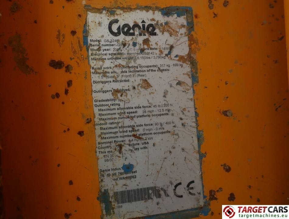 Plataforma de Tijera/ Plataforma de tesoura Genie GS-3246 Electric Scissor Work Lift 1175cm DEFECT: foto 10