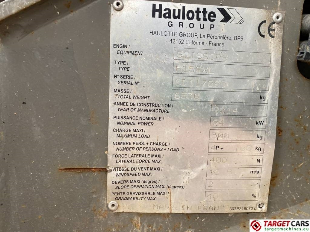 Plataforma de Tijera/ Plataforma de tesoura Haulotte H15SXL Diesel 4x4 Scissor Work Lift 1500cm: foto 10