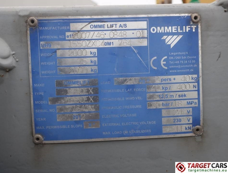 Plataforma de elevaçao rebocável Ommelift Omme 1550EX Articulated Electric Boom Lift 1530cm: foto 10