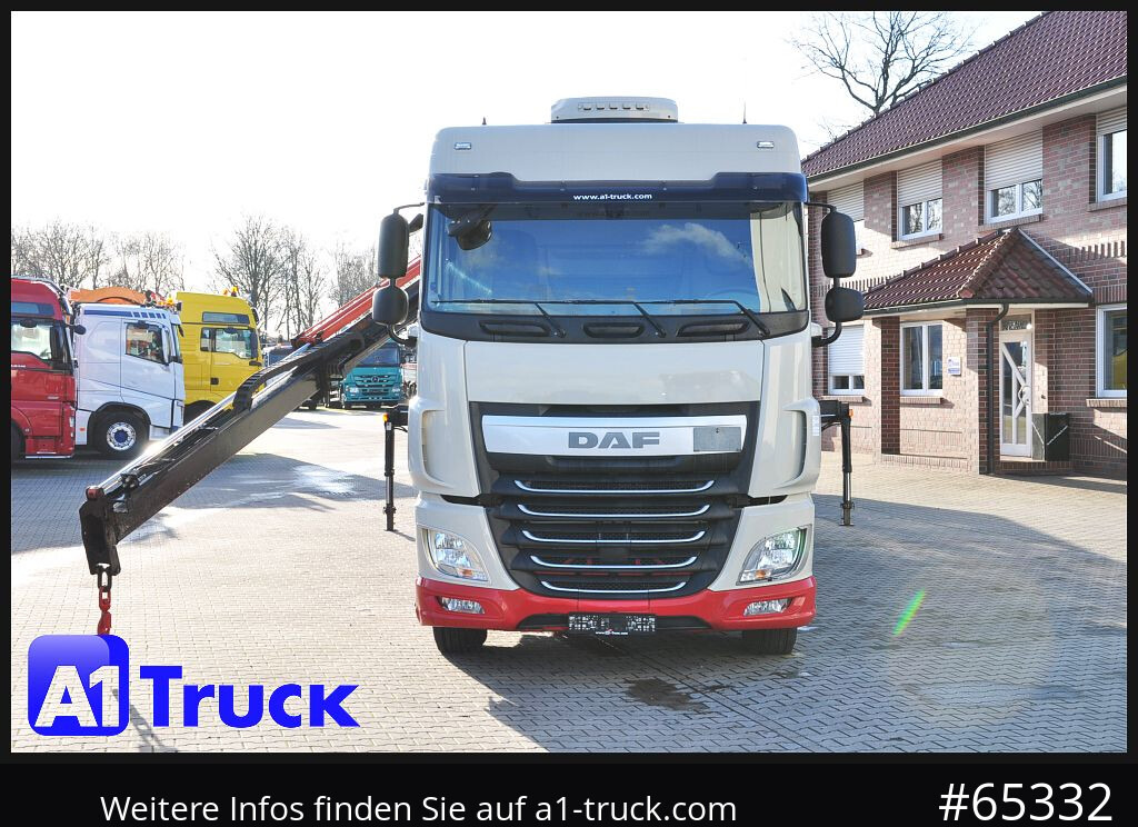 Camião de caixa aberta/ Plataforma, Caminhão grua DAF XF 440, Baustoff, Terex 145.2: foto 12