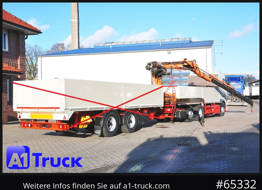 Camião de caixa aberta/ Plataforma, Caminhão grua DAF XF 440, Baustoff, Terex 145.2: foto 8