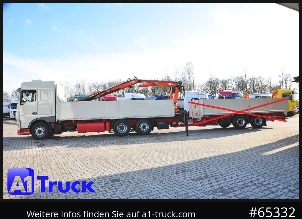 Camião de caixa aberta/ Plataforma, Caminhão grua DAF XF 440, Baustoff, Terex 145.2: foto 10