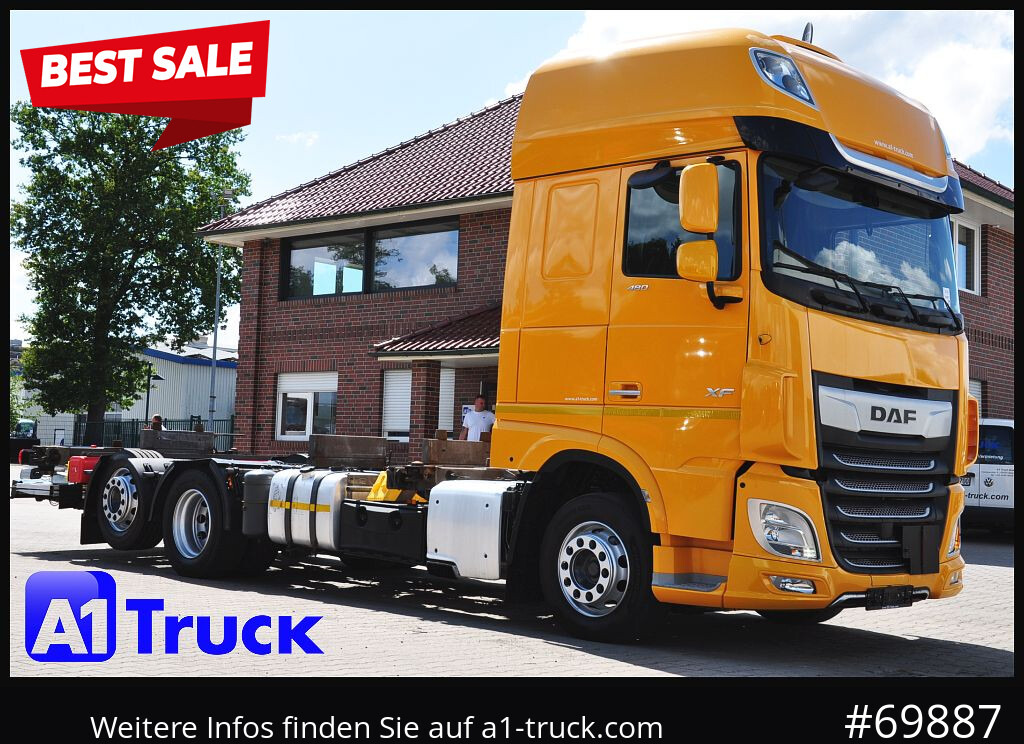 DAF XF 480, MultiBDF, 7,45, Standklima, LBW, - Caminhão transportador de contêineres/ Caixa móvel: foto 1 DAF XF 480, MultiBDF, 7,45, Standklima, LBW, - Caminhão transportador de contêineres/ Caixa móvel: foto 1