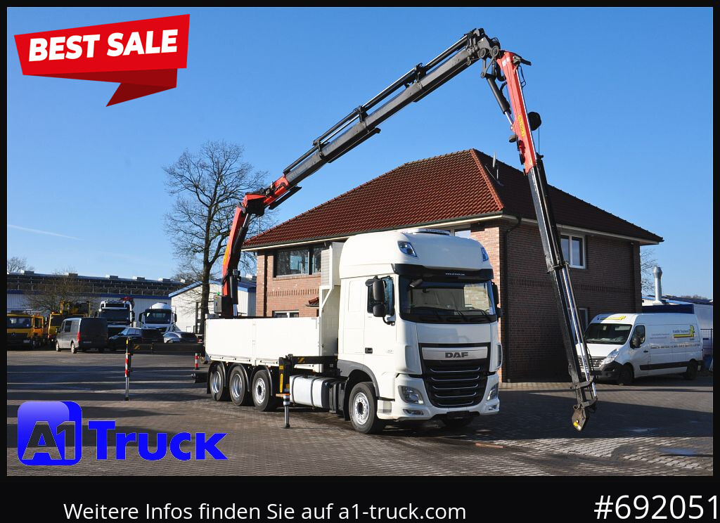DAF XF 510 SSC PK 34.002, Jib Seilwinde Funk - Camião de caixa aberta/ Plataforma, Caminhão grua: foto 1 DAF XF 510 SSC PK 34.002, Jib Seilwinde Funk - Camião de caixa aberta/ Plataforma, Caminhão grua: foto 1