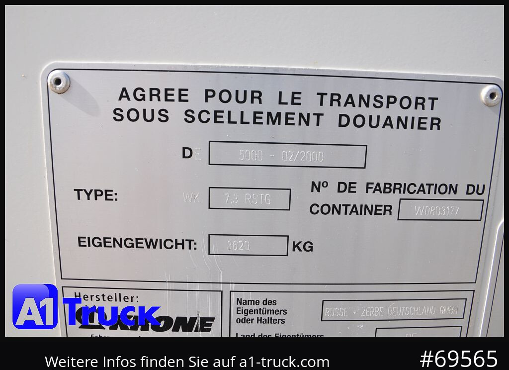 KRONE Wechselbrücke BDF 7,45 Koffer, Textil 2750mm innen, 20 x vorhanden - Carroçaria para furgões: foto 5 KRONE Wechselbrücke BDF 7,45 Koffer, Textil 2750mm innen, 20 x vorhanden - Carroçaria para furgões: foto 5