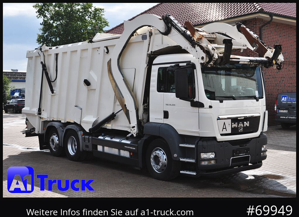 MAN TGS 26.320, Faun 533 Frontlader, Überkopflader Müllwagen, - Caminhão de lixo: foto 1 MAN TGS 26.320, Faun 533 Frontlader, Überkopflader Müllwagen, - Caminhão de lixo: foto 1