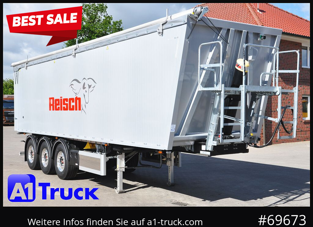 REISCH RHKS, Alu-Kippmulde 54m³, Kombitüren, Alufelgen, Liftachse, - Semireboque basculante: foto 1 REISCH RHKS, Alu-Kippmulde 54m³, Kombitüren, Alufelgen, Liftachse, - Semireboque basculante: foto 1