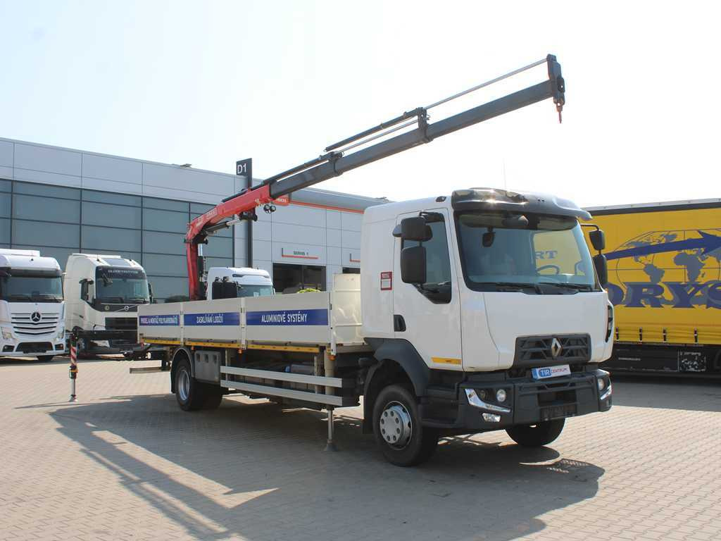 Renault D 250, EURO 6, SIDE, HYDRAULIC ARM FASSI F110 - Camião de caixa aberta/ Plataforma, Caminhão grua: foto 3 Renault D 250, EURO 6, SIDE, HYDRAULIC ARM FASSI F110 - Camião de caixa aberta/ Plataforma, Caminhão grua: foto 3