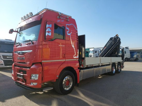 MAN TGX 26.510 BL Pritsche, Intarder, HIAB X-HIPRO 558EP-5, Alu-Felgen, Lenkachse, - Camião de caixa aberta/ Plataforma, Caminhão grua: foto 1 MAN TGX 26.510 BL Pritsche, Intarder, HIAB X-HIPRO 558EP-5, Alu-Felgen, Lenkachse, - Camião de caixa aberta/ Plataforma, Caminhão grua: foto 1