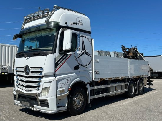Mercedes-Benz Actros 2545 L 6x2, Retarder, Pritsche, Hiab XS 166 D-4 PRO, E5 - Camião de caixa aberta/ Plataforma, Caminhão grua: foto 1 Mercedes-Benz Actros 2545 L 6x2, Retarder, Pritsche, Hiab XS 166 D-4 PRO, E5 - Camião de caixa aberta/ Plataforma, Caminhão grua: foto 1