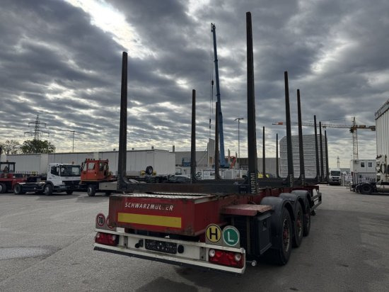 Schwarzmüller Holzauflieger 6 Rungenpaare, BPW-Achsen - Semi-reboque florestal: foto 3 Schwarzmüller Holzauflieger 6 Rungenpaare, BPW-Achsen - Semi-reboque florestal: foto 3