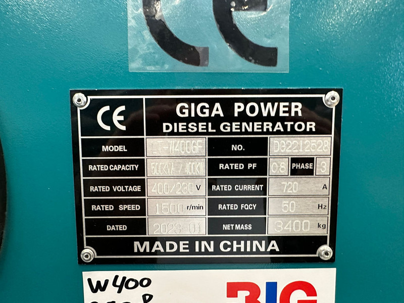 Gerador elétrico nuevo Giga power LT-W400GF 500 kVA silent generator: foto 9 Gerador elétrico nuevo Giga power LT-W400GF 500 kVA silent generator: foto 9