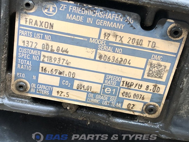 DAF CF Euro 6 DAF 12TX2010 TD TraXon Versnellingsbak 2185317 - Caixa de câmbio de Caminhão: foto 5 DAF CF Euro 6 DAF 12TX2010 TD TraXon Versnellingsbak 2185317 - Caixa de câmbio de Caminhão: foto 5