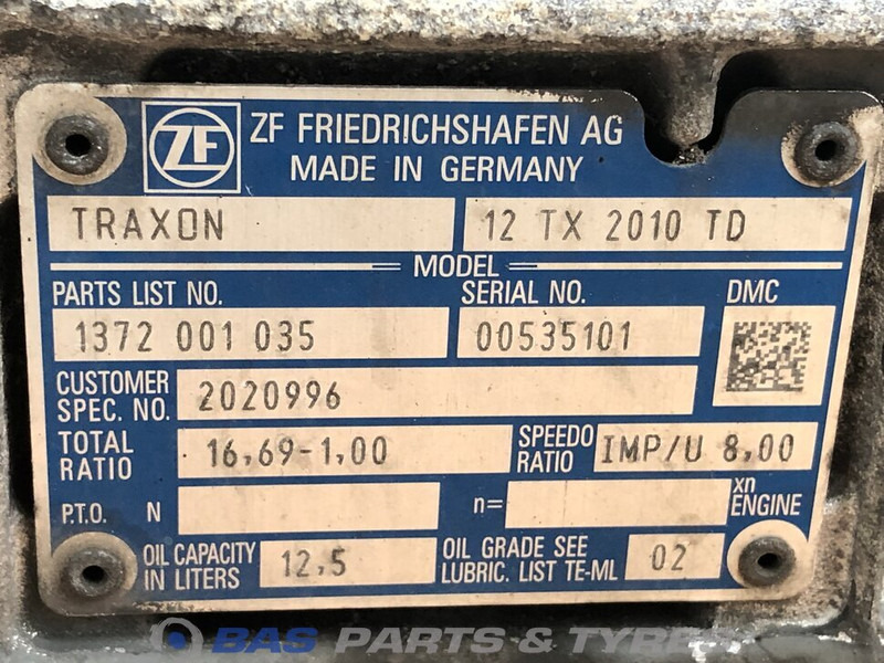 DAF CF Euro 6 DAF 12TX2010 TD TraXon Versnellingsbak 2185317 - Caixa de câmbio de Caminhão: foto 5 DAF CF Euro 6 DAF 12TX2010 TD TraXon Versnellingsbak 2185317 - Caixa de câmbio de Caminhão: foto 5