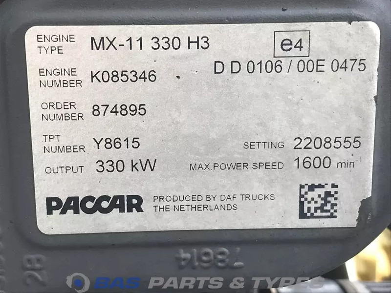 DAF CF Euro 6 Motor DAF MX11 330 H2 2184945R - Motor de Caminhão: foto 5 DAF CF Euro 6 Motor DAF MX11 330 H2 2184945R - Motor de Caminhão: foto 5