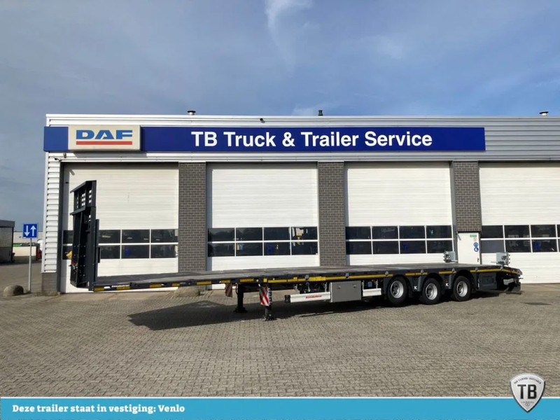 Kässbohrer SPA M3 / 1N - 18 / 27 Heavy Duty uitschuifbare vlakke mega trailer met liftas, rongen en oprijplaten - Semireboque furgão: foto 1 Kässbohrer SPA M3 / 1N - 18 / 27 Heavy Duty uitschuifbare vlakke mega trailer met liftas, rongen en oprijplaten - Semireboque furgão: foto 1