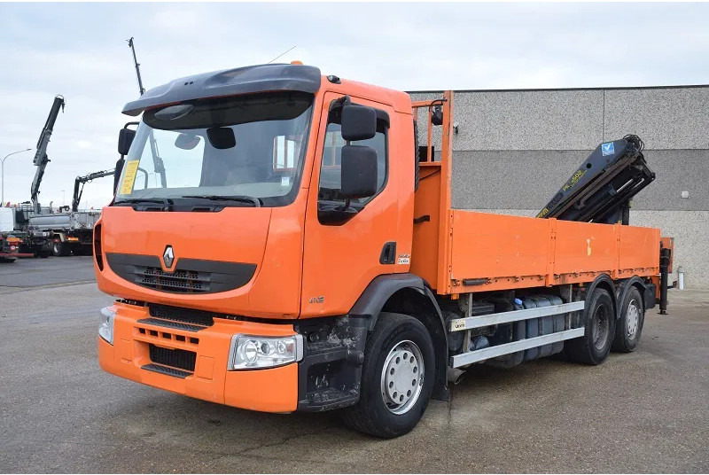 Renault Premium 410 - Camião de caixa aberta/ Plataforma, Caminhão grua: foto 2 Renault Premium 410 - Camião de caixa aberta/ Plataforma, Caminhão grua: foto 2
